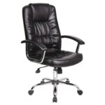 Poltrona direzionale nera ecopelle con braccioli Office Products Cyprus