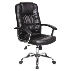 Poltrona direzionale nera ecopelle con braccioli Office Products Cyprus