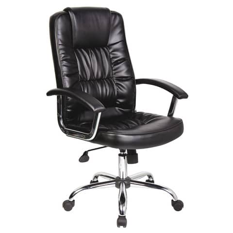 Poltrona direzionale nera ecopelle con braccioli Office Products Cyprus