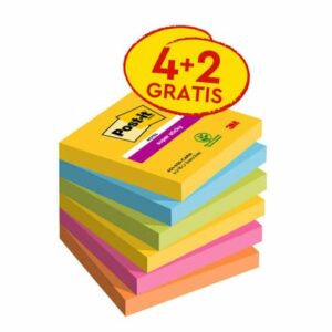 Foglietti Post-it® Super Sticky Carnival 76x 76 mm conf. 4 blocchetti +