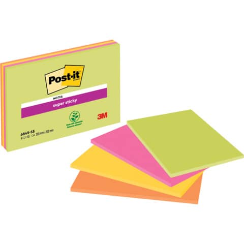 Post-it® Super Sticky Meeting Notes Large assorted repositionable sheets