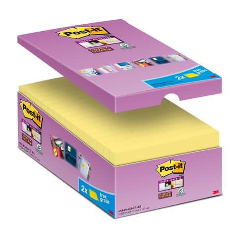 Post-it® Notes Yellow Canary cf. 14 pads + 2 free