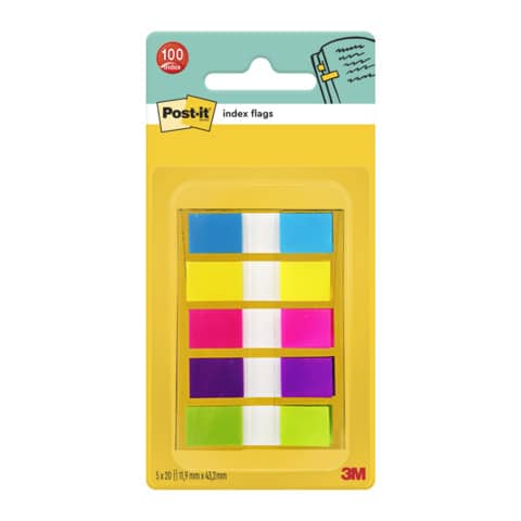 Segnapagina removibili Post-it® Index Mini con dispenser brillanti assortiti