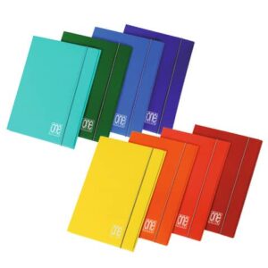 Cartella con elastico One Color dorso piatto conf. 10 colori assortiti