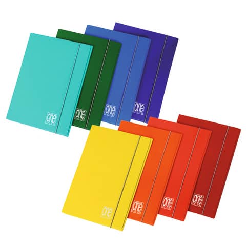 Cartella con elastico One Color dorso piatto conf. 10 colori assortiti