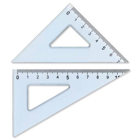 Set 2 squadre Arda Uni 12 cm da 45° + 60° in plastica termoresistente