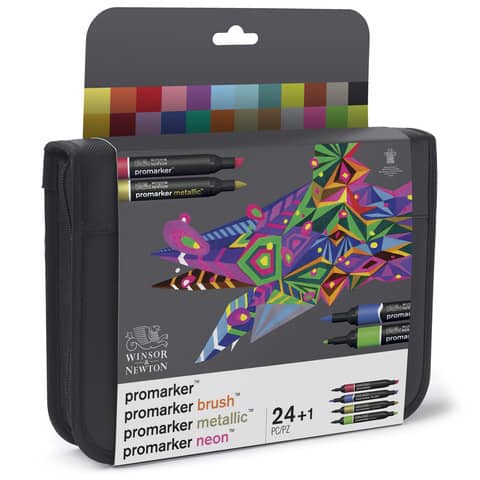 Astuccio pennarelli doppia punta Winsor&Newton Promarker