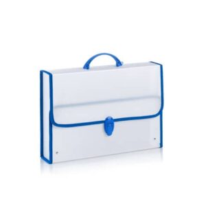 Valigetta in polionda Favorit Fine Tex neutra con bordo in tessuto 29x39x8 cm