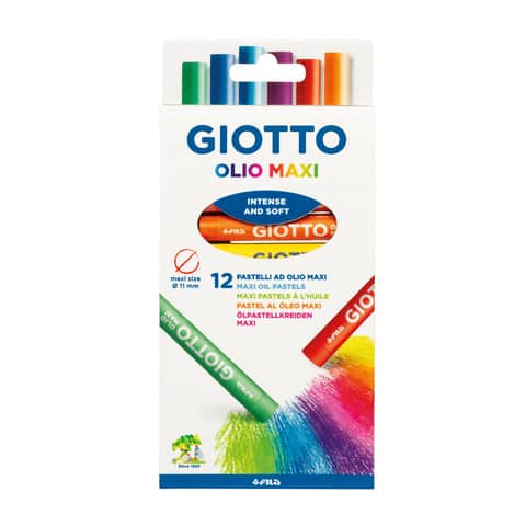 Pastelli ad olio Giotto Maxi  in conf. da 12 colori assortiti
