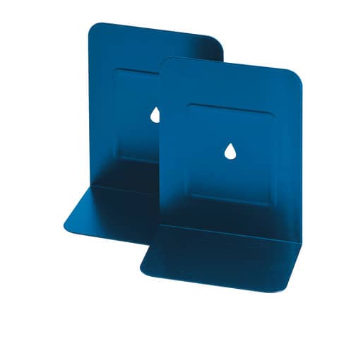 Reggilibri in metallo Lebez in conf. da 2 pezzi - blu -
