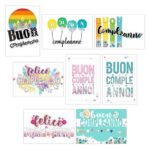 Biglietti augurali Biembi Compleanno 12x18 cm conf. 8 pezzi assortiti - Happy