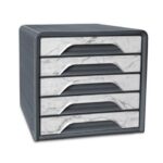 Cassettiera a 5 cassetti Cep 360x288xH.270 mm marmo grigio