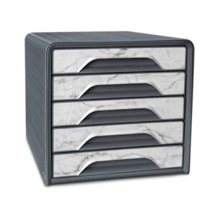 Cassettiera a 5 cassetti Cep 360x288xH.270 mm marmo grigio