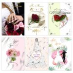 Biglietti augurali Matrimonio Biembi 12x18 cm fustellati oro - conf. 6 pz