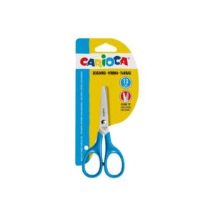 Symmetrical steel scissors with rounded tip Carioca 13 cm - light blue -