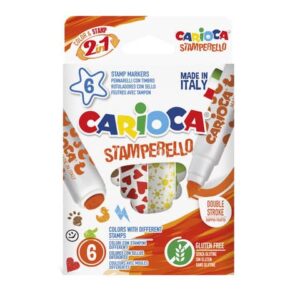Pennarelli doppia punta Carioca Stamperello - conf. da 6 colori