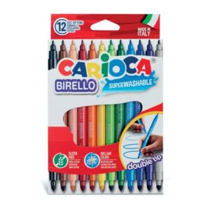 Pennarelli doppia punta Carioca Birello - conf. da 12 colori assortiti -