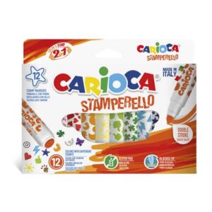 Pennarelli doppia punta Carioca Stamperello - conf. da 12 colori