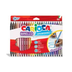 Pennarelli doppia punta Carioca Birello - conf. da 24 colori assortiti -