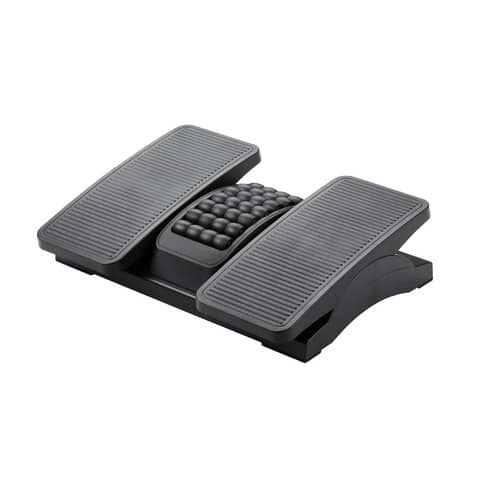 Poggiapiedi in plastica regolabile in altezza nero Q-Connect 43x32 cm