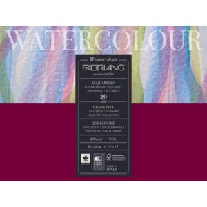 Blocco collato Fabriano Watercolour grana fine 20 fogli 36x48 cm -