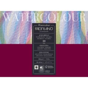 Blocco collato Fabriano Watercolour grana fine 20 fogli 30x40 cm -