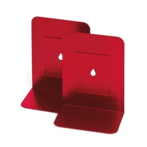 Lebez metal bookends in pack of 2 - red -