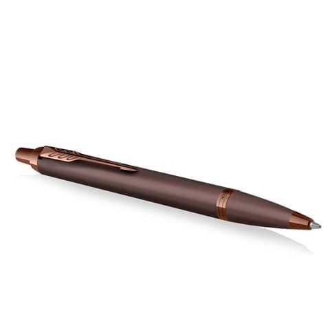 Penna a sfera a scatto monocromatica Parker punta media blu finitura bordeaux