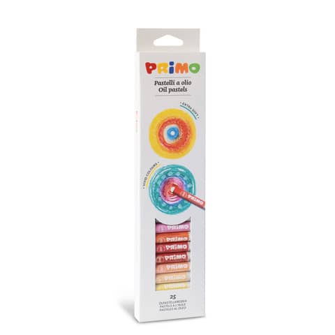 Pastelli a olio tondi Primo Ø 8 mm colori assortiti - conf. 25 pezzi -