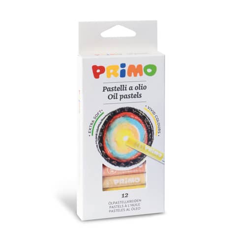 Round oil pastels Primo Ø 8 mm assorted colours - 12 pack - 12 pcs.