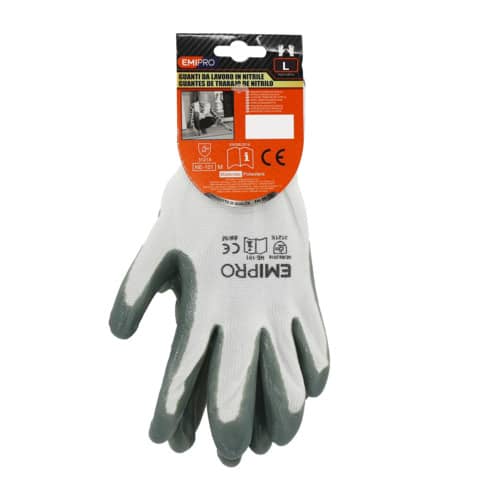 Guanti da lavoro in poliestere Emi 9/L - grigio -  EN 388:2016 3121X -