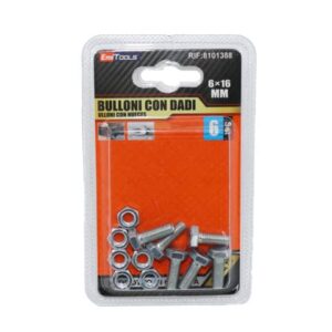 Bulloni con dadi Emi M6 x 16 mm - conf. 6 pezzi -