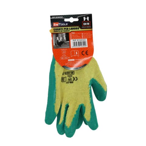Guanti da giardinaggio in poliestere Emi - antitaglio - 8/M - giallo/verde -
