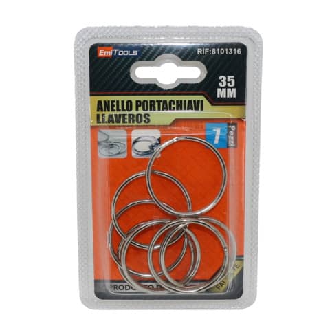 Emi steel key ring Ø 35 mm - 7 pcs. - 7 pcs.