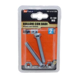 Bulloni con dadi Emi M8 x 50 mm - conf. 2 pezzi -