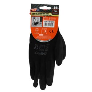 Guanti da lavoro in poliuretano Emi 7/S - nero - EN 388 4131X -