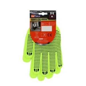 Guanti da lavoro in nylon Emi - antiscivolo - 8/M - giallo fluo -