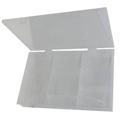 Transparent plastic tool case - 7 compartments -