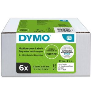 DYMO LW multipurpose labels white 6 pcs. of 1000 labels 57x32 mm