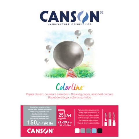 Album da disegno Canson Colorline® A4 150 g/m² 25 ff assortimento Aria