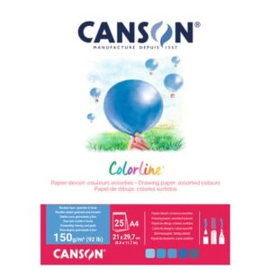 Album da disegno Canson Colorline® A4 150 g/m² 25 ff assortimento Acqua