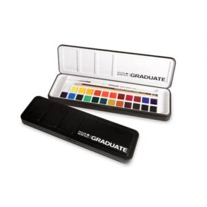 Acquerelli Daler Rowney Graduate Set 24 mezzi godet + pennello +