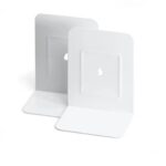 Reggilibri in metallo Lebez in conf. da 2 pezzi - bianco -