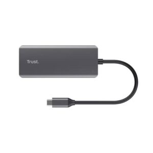Adattatore multiporta Trust USB-C 6in1 in alluminio argento -
