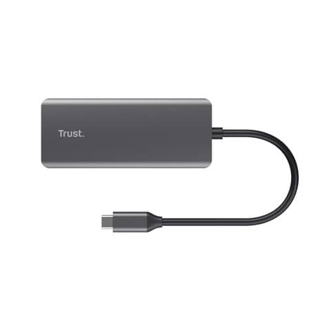 Adattatore multiporta Trust USB-C 6in1 in alluminio argento -