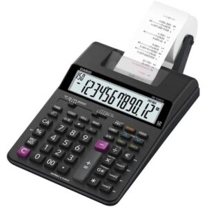 Casio 12-digit display printing calculator - power supply included black