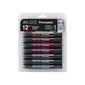 Pennarelli doppia punta Winsor&Newton Promarker 12 colori assortiti manga