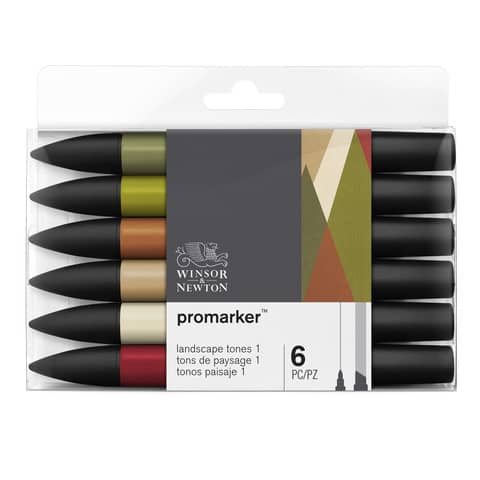 Pennarelli doppia punta Winsor&Newton Promarker - colori landscape - conf.