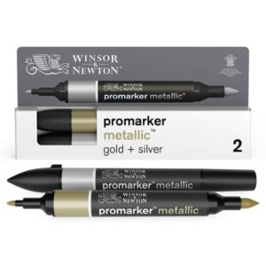 Pennarelli doppia punta Winsor&Newton - Promarker argento e oro - conf.