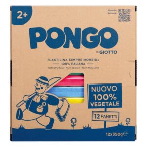 Panetto di plastilina vegetale modellabile 350 g conf. da 12 colori
